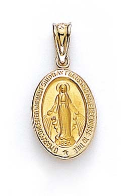 
14k Oval Miraculous Medallion Pendant
