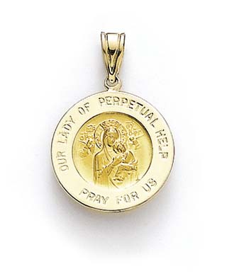 
14k Round Perpetual Help Medallion Pendant
