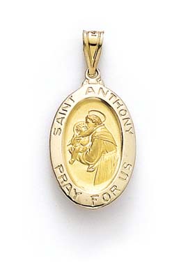 
14k Oval St Anthony Medallion Pendant
