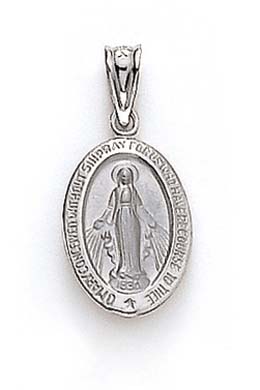 
14k White Miraculous Medallion Pendant
