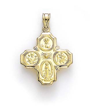 
14k Medallion 4-Way Medallion Pendant
