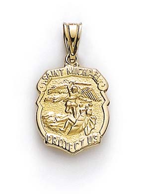 
14k Yellow Gold Small St Michael Medallion Pendant
