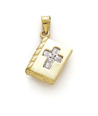 
14k Yellow Gold Diamond Prayer Book Pendant
