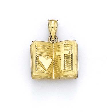 
14k Yellow Gold Open Bible Pendant
