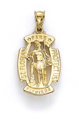 
14k Yellow Gold St Florian Pendant
