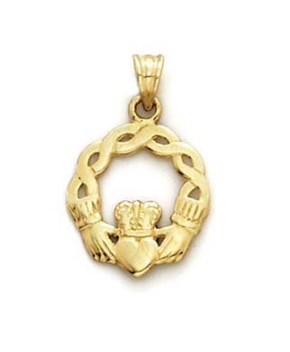 
14k Yellow Gold Claddagh Pendant
