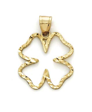 
14k Yellow Gold Sparkle-Cut 4-Leaf Clover Pendant
