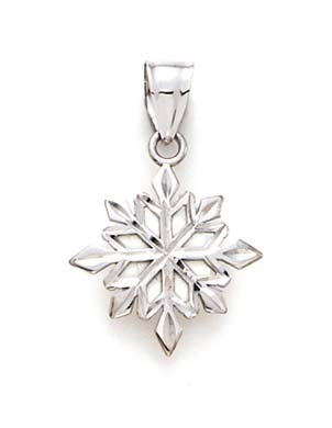 
14k White Gold Snowflake Pendant
