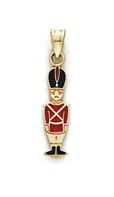 
14k Yellow Gold Enamel Toy Soldier Pendant
