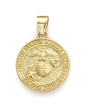 
14k Yellow Gold US Marine Corps Pendant
