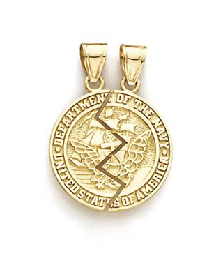 
14k Yellow Gold US Navy Break-Apart Pendant
