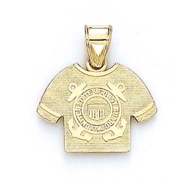 
14k Yellow Gold US Coast Guard Logo Shirt Pendant
