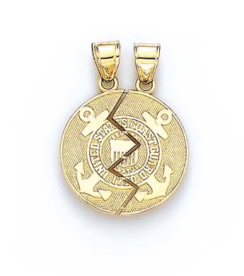 
14k Yellow Gold US Coast Guard Split Pendant
