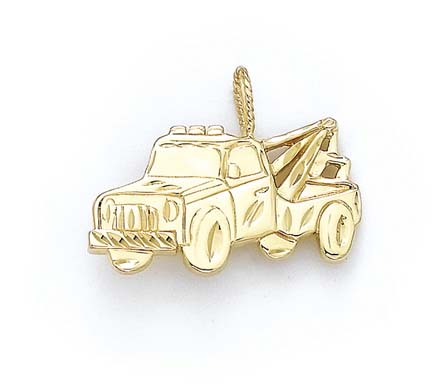 
14k Yellow Gold Polish Tow Truck Pendant
