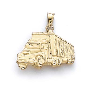 
14k Yellow Gold Tow Truck Pendant
