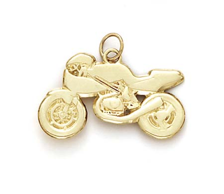 
14k Yellow Gold Sport Bike Pendant
