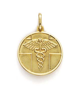 
14k Yellow Gold Medium Caduceus Symbol Pendant
