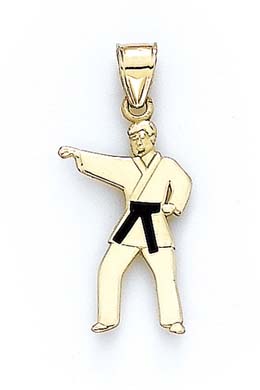 
14k Yellow Gold Enamel Karate Pendant
