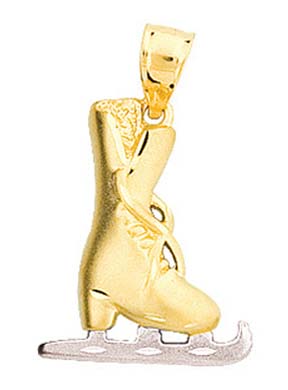 
14k Two-Tone Gold Ice Skate Pendant
