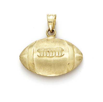 
14k Yellow Gold Large Football Pendant
