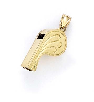 
14k Yellow Gold Large Whistle Pendant
