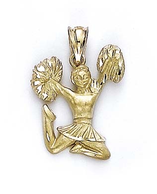 
14k Yellow Gold Jumping Cheerleader Pendant
