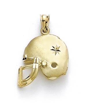 
14k Yellow Gold Football Helmet Pendant
