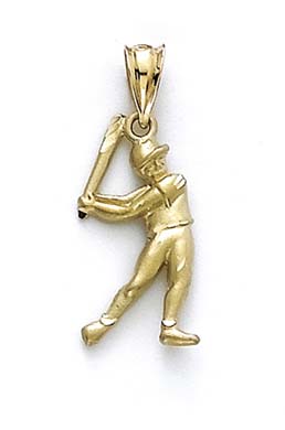 
14k Yellow Gold Baseball Batter Pendant
