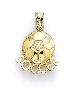 
14k Yellow Gold Soccer Ball Pendant
