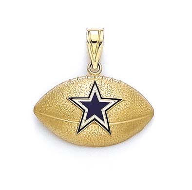 
14k Yellow Gold Dallas Cowboys Football Pendant
