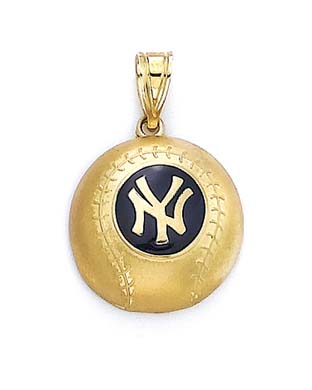 
14k NY Yankees Enamel Pendant
