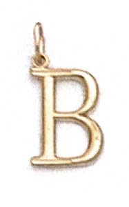 
14k Yellow Gold Initial B Pendant 11/16 Inch Long
