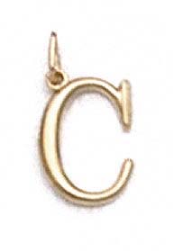 
14k Yellow Gold Initial C Pendant 11/16 Inch Long
