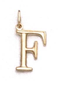 
14k Yellow Gold Initial F Pendant 11/16 Inch Long
