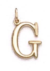 
14k Yellow Gold Initial G Pendant 11/16 Inch Long
