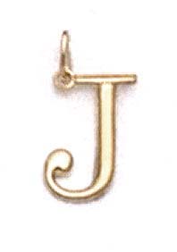 
14k Yellow Gold Initial J Pendant 11/16 Inch Long
