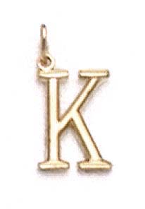 
14k Yellow Gold Initial K Pendant 11/16 Inch Long
