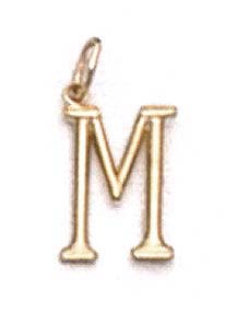 
14k Yellow Gold Initial M Pendant 11/16 Inch Long
