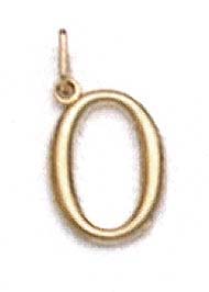 
14k Yellow Gold Initial O Pendant 11/16 Inch Long
