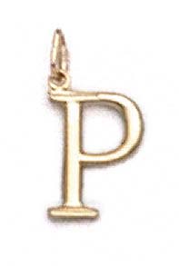 
14k Yellow Gold Initial P Pendant 11/16 Inch Long
