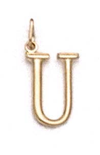 
14k Yellow Gold Initial U Pendant 11/16 Inch Long
