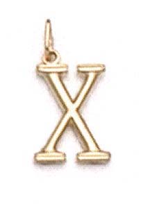 
14k Yellow Gold Initial X Pendant 11/16 Inch Long
