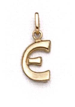 
14k Yellow Gold Polished Initial E Pendant 11/16 Inch Long
