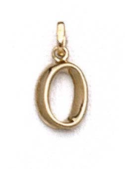 
14k Yellow Gold Polished Initial O Pendant 11/16 Inch Long
