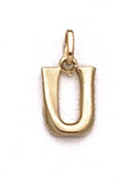 
14k Yellow Gold Polished Initial U Pendant 11/16 Inch Long
