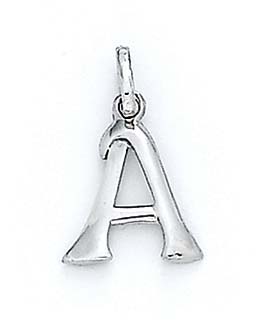 
14k White Gold Initial A Pendant 11/16 Inch Long
