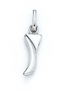 
14k White Gold Initial I Pendant 11/16 Inch Long
