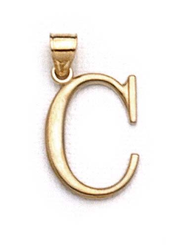 
14k Yellow Gold Initial C Pendant 1 3/8 Inch Long
