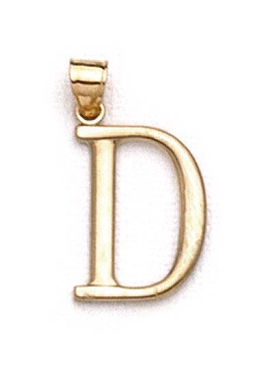 
14k Yellow Gold Initial D Pendant 1 3/8 Inch Long
