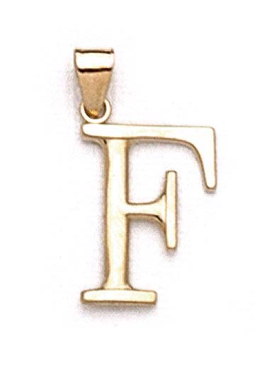 
14k Yellow Gold Initial F Pendant 1 3/8 Inch Long
